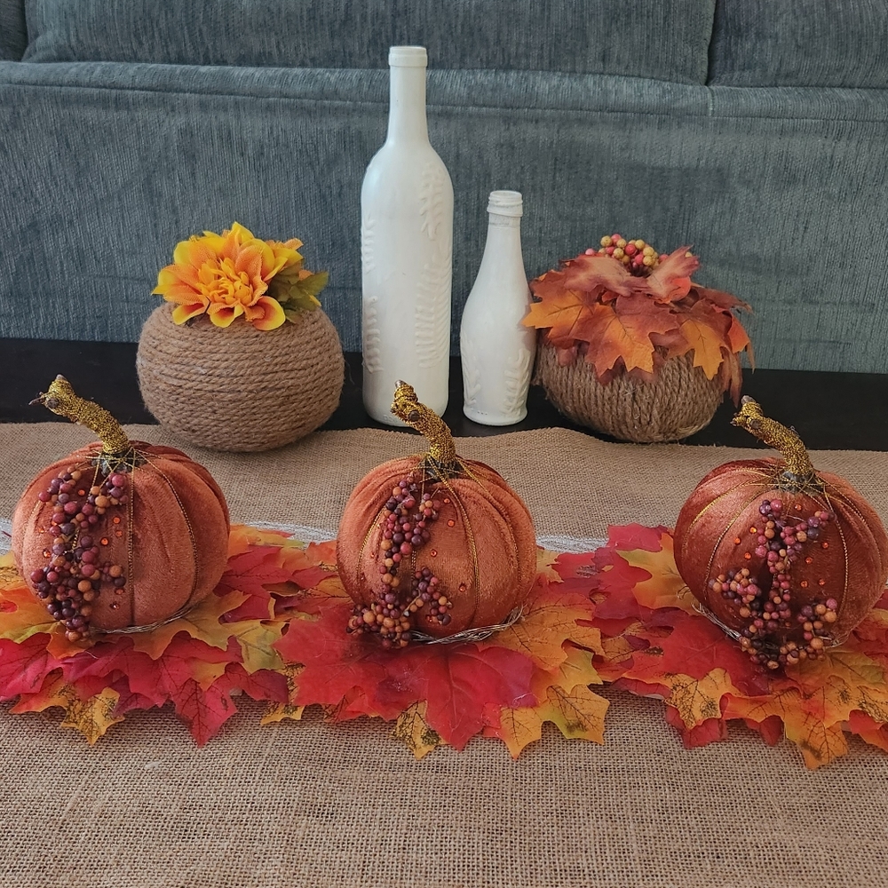 Velvet Pumpkin set of 3